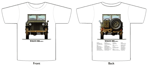 WW2 Military Vehicles - Willys MB (early) T-shirt 4